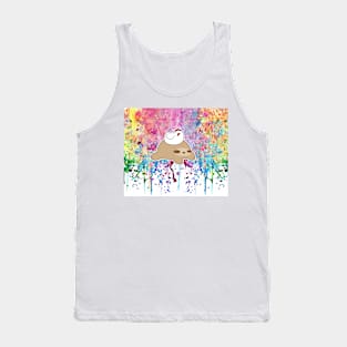 Sloth and Chicken Rainbow Paint Tank Top